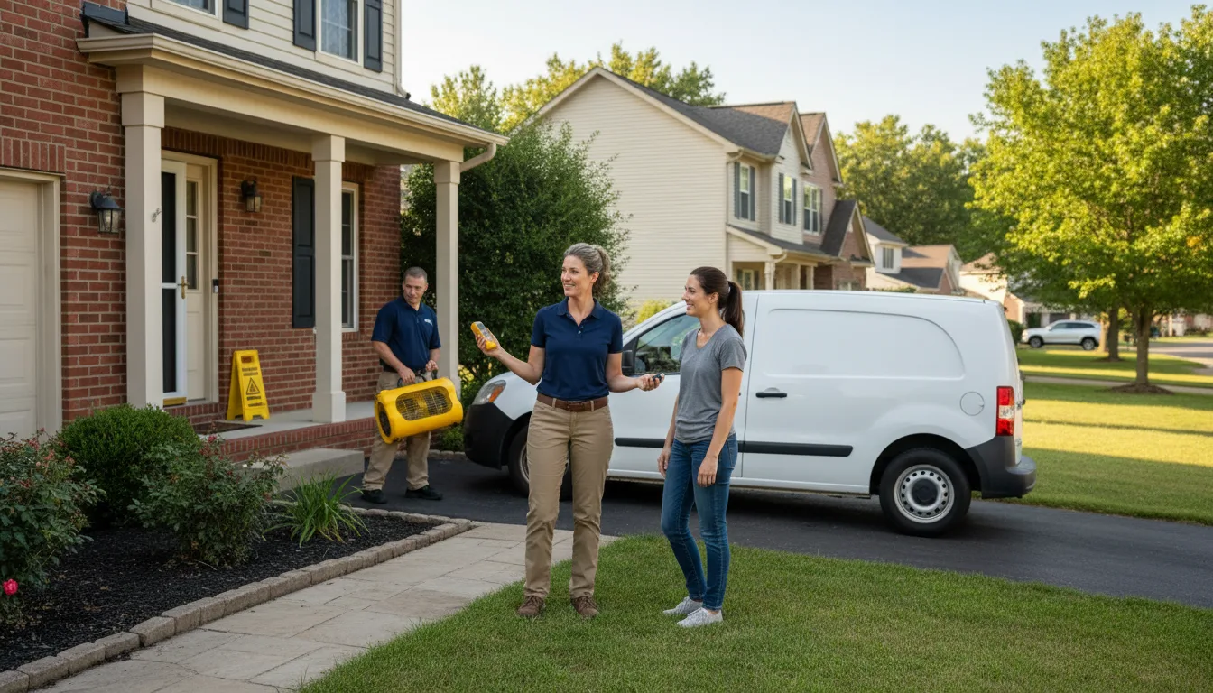 Residential water damage restoration in Grammer, IN